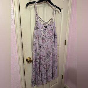 Torrid Women's Dress Size 2X Purple Floral Sleeveless Dress